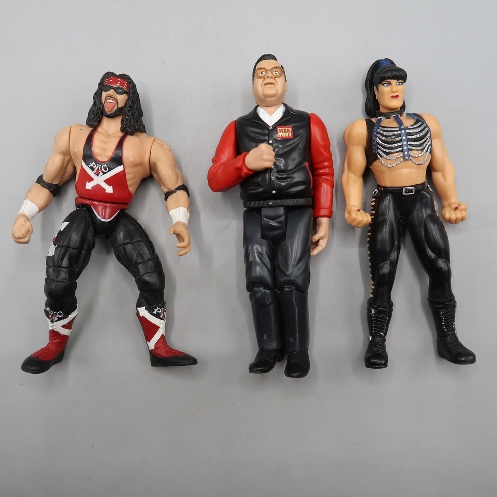Chyna vs Jim Ross vs X-Pac Wrestling Figure Vintage lot WWF 90s WWE